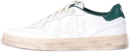 P448 Witte Leren Sneakers met Logo Wit Heren