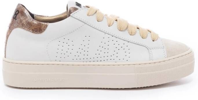 P448 Witte Leren Sneakers Thea-W Model White Dames