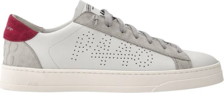 P448 Witte Sneakers met Bordeaux Details