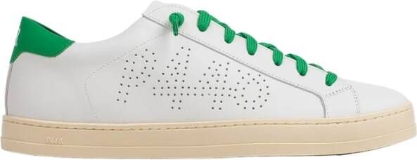 P448 Witte Sneakers met Groene Details Wit Heren