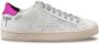 P448 Witte Sneakers met Helder Fuchsia Hiel Multicolor Dames - Thumbnail 1