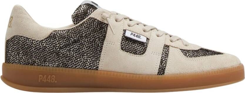 P448 Zwart en Goud Gestippelde Sneakers