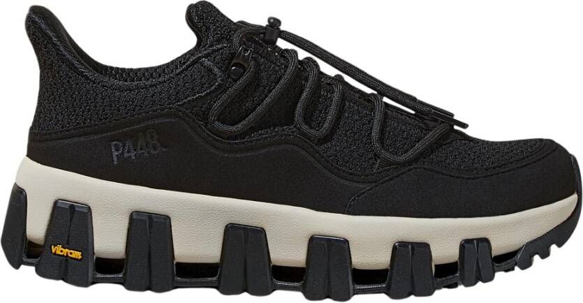 P448 Zwarte Gebreide Wandelsneakers