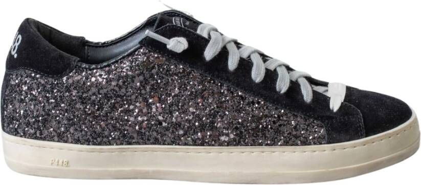 P448 Zwarte Glitter Sneakers