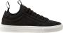 P448 Zwarte Leren Sok Sneakers - Thumbnail 1