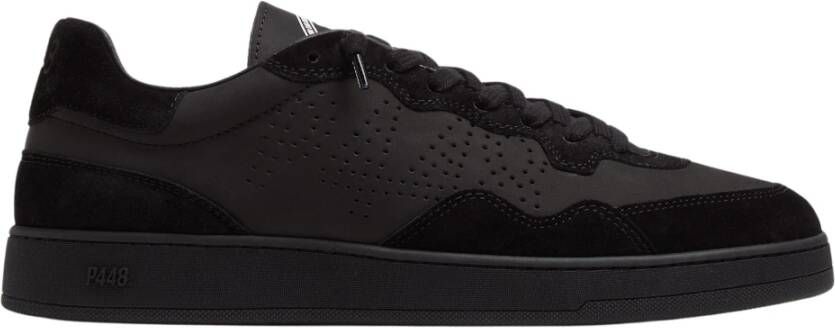 P448 Zwarte Nubuck Leren Sneakers