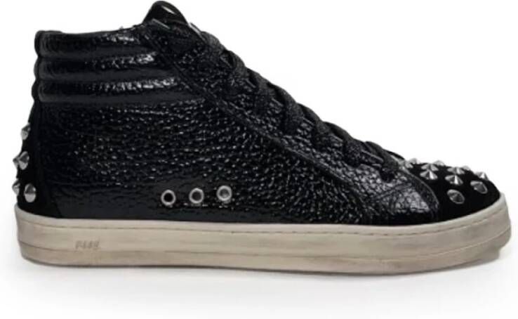 P448 Zwarte Studs Hoge Top Sneakers Black Dames