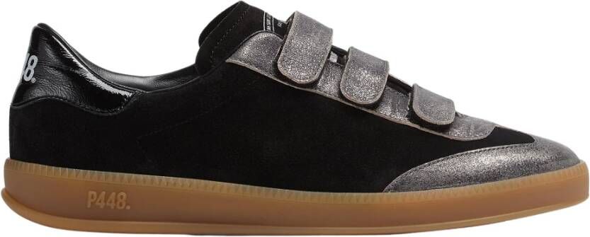 P448 Zwarte Suède Voetbalgeïnspireerde Sneakers