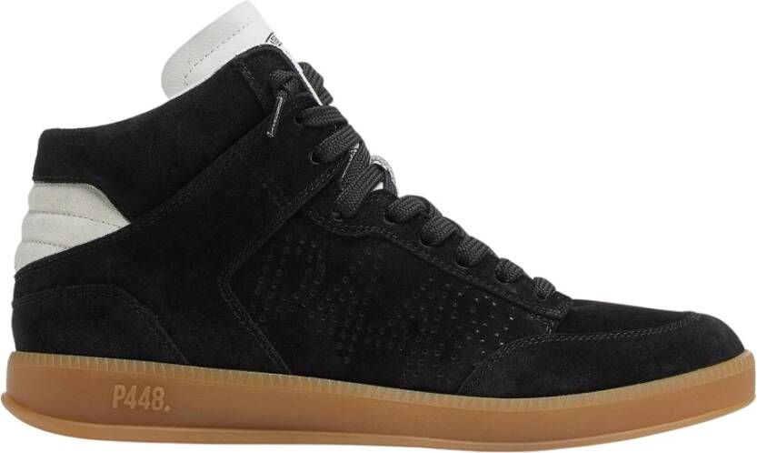 P448 Zwart Wit Suède Sneakers