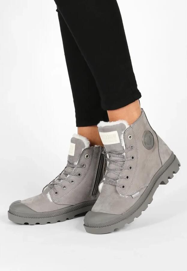 Palladium PAMPA HI ZIP WL Hoge sneakers Hoge sneakers Veterboots Dames veterschoenen Dames sneakersVrije tijd half-hoogHalf-hoge schoenen Heren veterschoen Heren sneakers Grijs - Foto 3