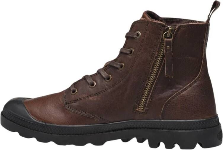 Palladium Pampa Hi Zip Leather Essential Schoen Donkerbruin