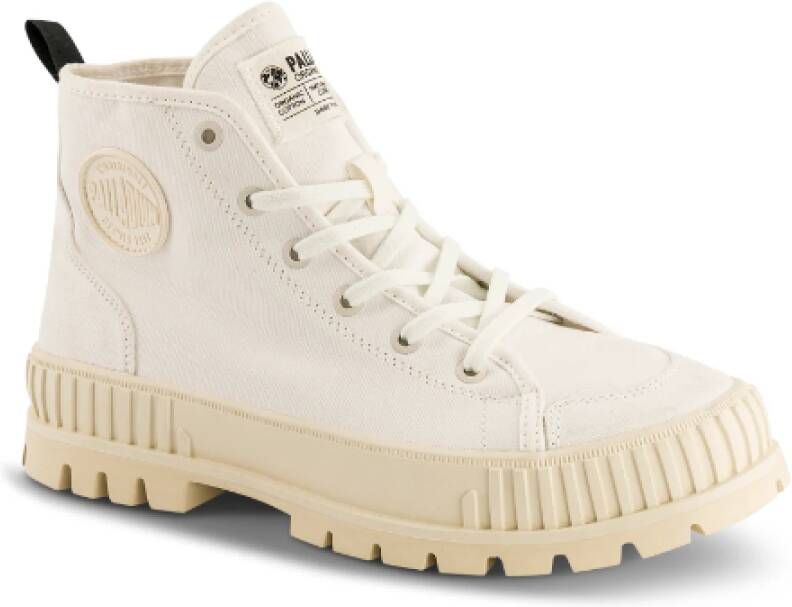 Palladium Witte Canvas Veterschoenen White Dames