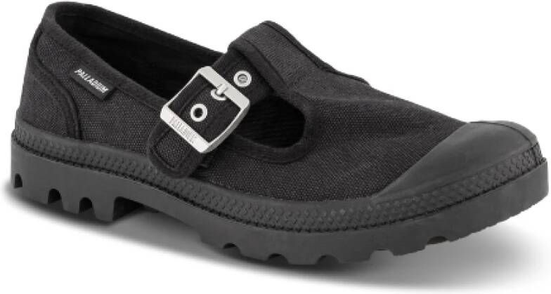 Palladium Zwarte Canvas Sneakers met Gespsluiting