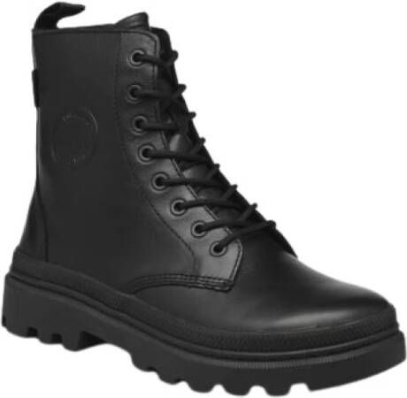 Palladium Zwarte leren stijlvolle laarzen