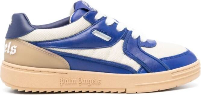 Palm Angels Leren Sneakers met Kleurblok Blue Heren