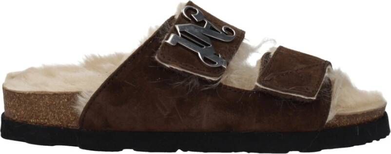 Palm Angels Bruine Open Teen Slippersandalen Bruin Dames