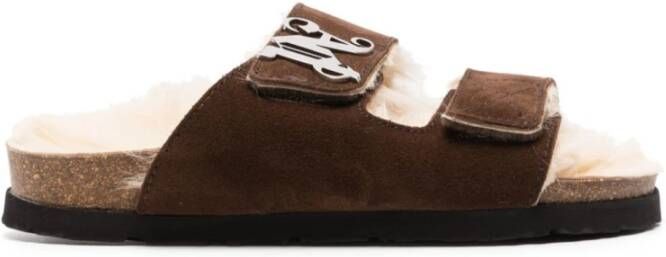 Palm Angels Bruine Open Teen Slippersandalen Bruin Dames