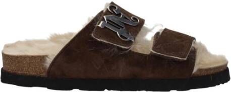 Palm Angels Bruine Suède Slipper met Logo