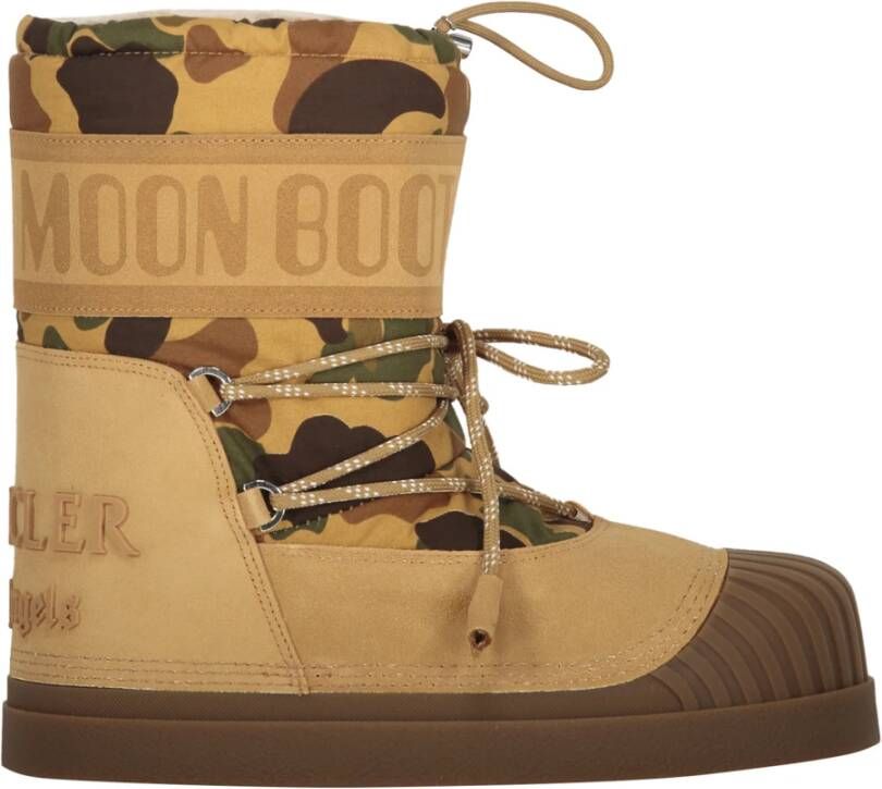 Palm Angels Camouflage Sneeuwlaarzen met metalen oogjes Brown Heren