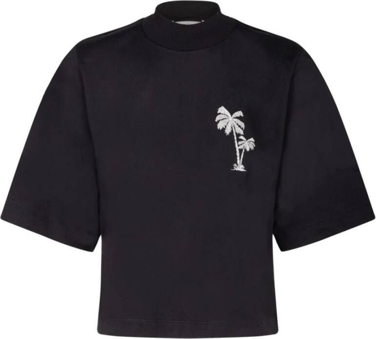 Palm Angels Cropped T-shirt met Palmboom Borduursel