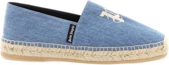 Palm Angels Denim Espadrilles met Geborduurd Logo Blue Heren