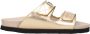 Palm Angels Logo Print Leren Slippers Yellow Dames - Thumbnail 5