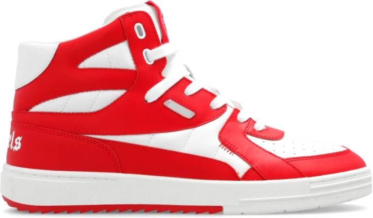 Palm Angels Rode hoge sneakers met wit logo Red Heren