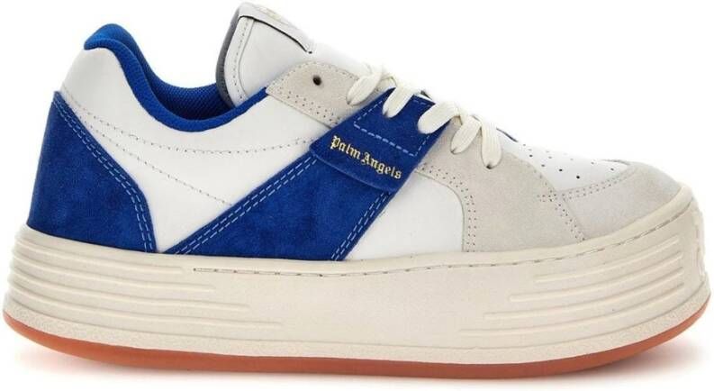 Palm Angels Blauwe Leren Logo Sneakers Multicolor Heren