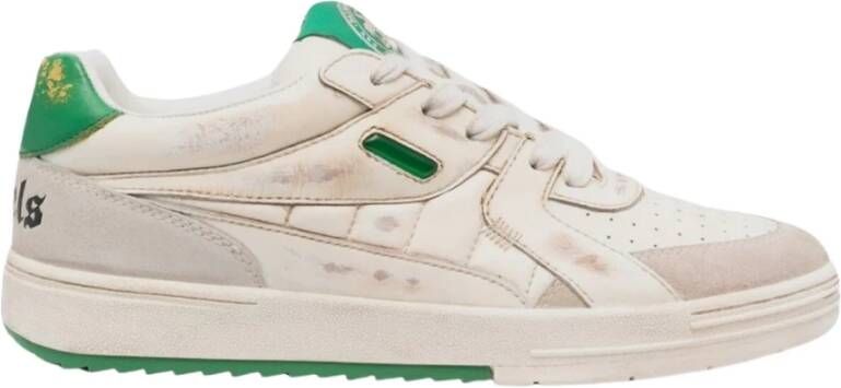 Palm Angels Groene Sneakers Regular Fit Geschikt voor Alle Temperaturen 100% Leer Green Heren