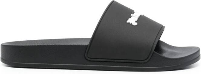 Palm Angels Rubberen Slides met Contrasterend Logo Black Dames