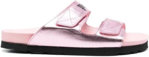 Palm Angels Logo Slip-On Leren Sandalen met Velcro