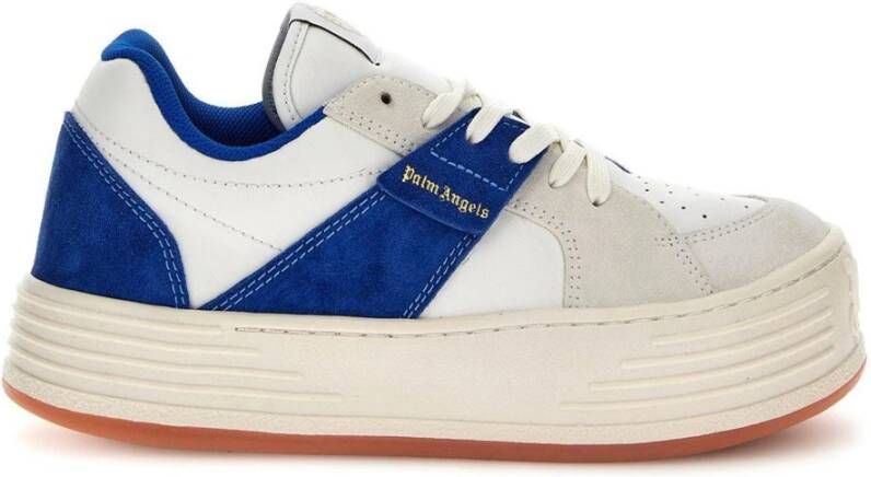 Palm Angels Luxe Leren Sneakers Blauw Heren