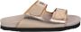 Palm Angels Logo Print Leren Slippers Yellow Dames - Thumbnail 7