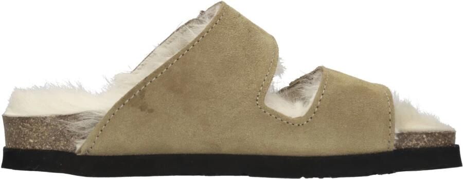 Palm Angels Beige Sandalen met Bont Binnenzool Beige Dames