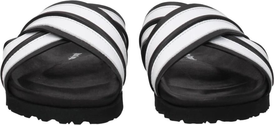 Palm Angels Witte leren slofje casual stijl