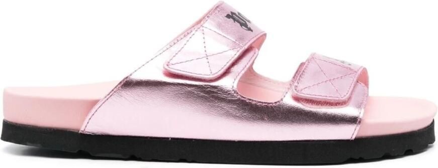 Palm Angels Roze Leren Sandalen met Klittenbandsluiting Pink Dames - Foto 5