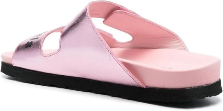 Palm Angels Roze Leren Sandalen met Klittenbandsluiting Pink Dames - Foto 2