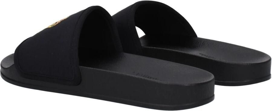 Palm Angels Zwarte Stoffen Slipper met Voorkant Logo