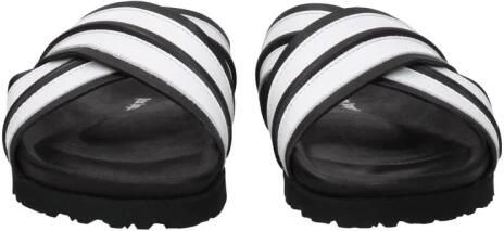 Palm Angels Witte Leren Open Teen Slippers