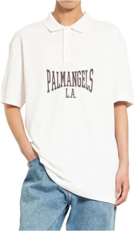 Palm Angels Polo shirt met ribboorden en college logo