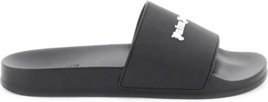 Palm Angels Rubberen Slides met Contrasterend Logo Black Dames
