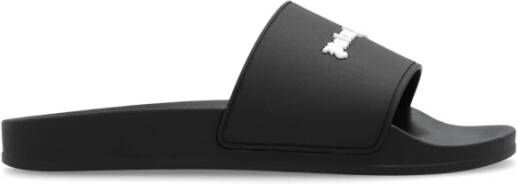 Palm Angels Zwarte Gesloten Schoenen New Logo Pull Slider Aw23 Zwart Heren