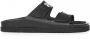 Palm Angels Zwarte Leren Sliders met Dubbele Touch Strap Black - Thumbnail 11