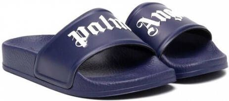 Palm Angels Kids Slippers met logoprint Blauw - Foto 1