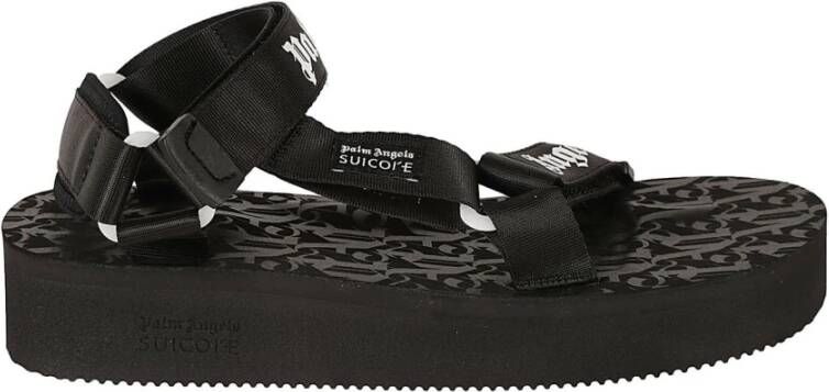 Palm Angels Witte Sandalen met Logoprint Band Black - Foto 1