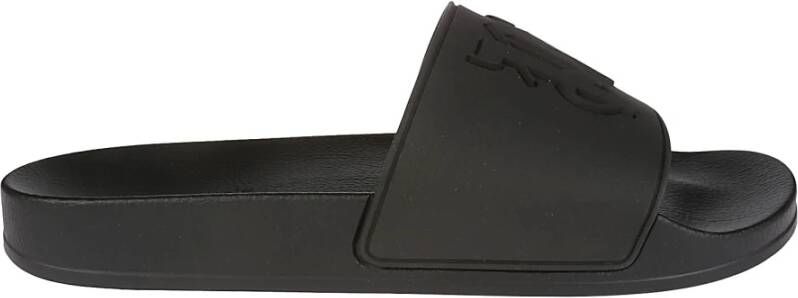 Palm Angels Zwarte Monogram-Geëmbosseerde Slippers voor Heren Black Heren