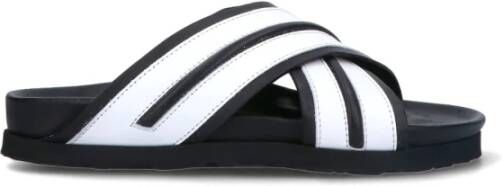 Palm Angels Witte leren slofje casual stijl