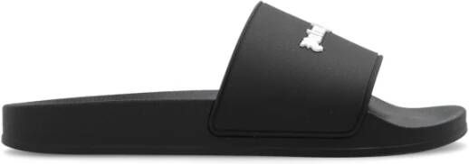 Palm Angels Rubberen Slides met Contrasterend Logo Black Dames