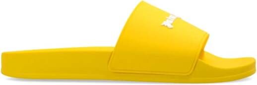 Palm Angels Slippers met logo-reliëf Geel - Foto 1