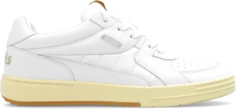 Palm Angels Witte universiteits veterschoenen van leer Wit Heren